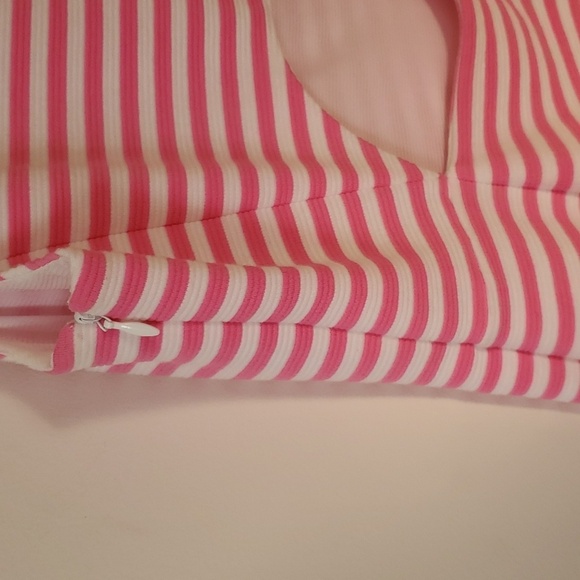 Lilly Pulitzer Whiting Hotty Pink Ottoman Stripe Cut Out Jersey Shift Dress - Picture 9 of 14